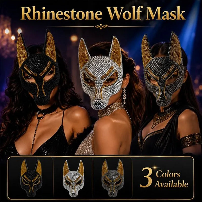 Sparkly Anubis Mask, Rhinestone Egyptian God Mask for Halloween & Masquerade Party
