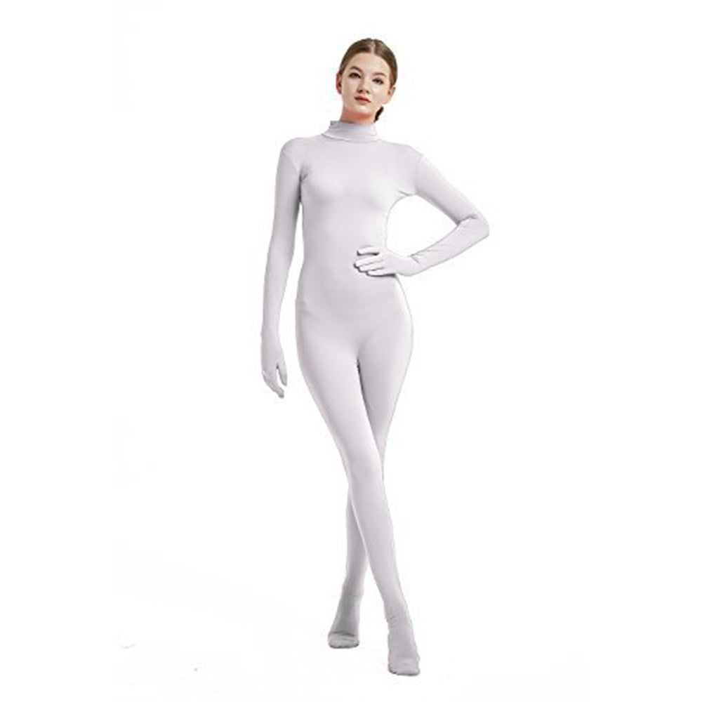Full Coverage Footed Bodysuit Cosplay Suit Elastic Lycra Zentai One-Piece Dance Halloween Performance Costume