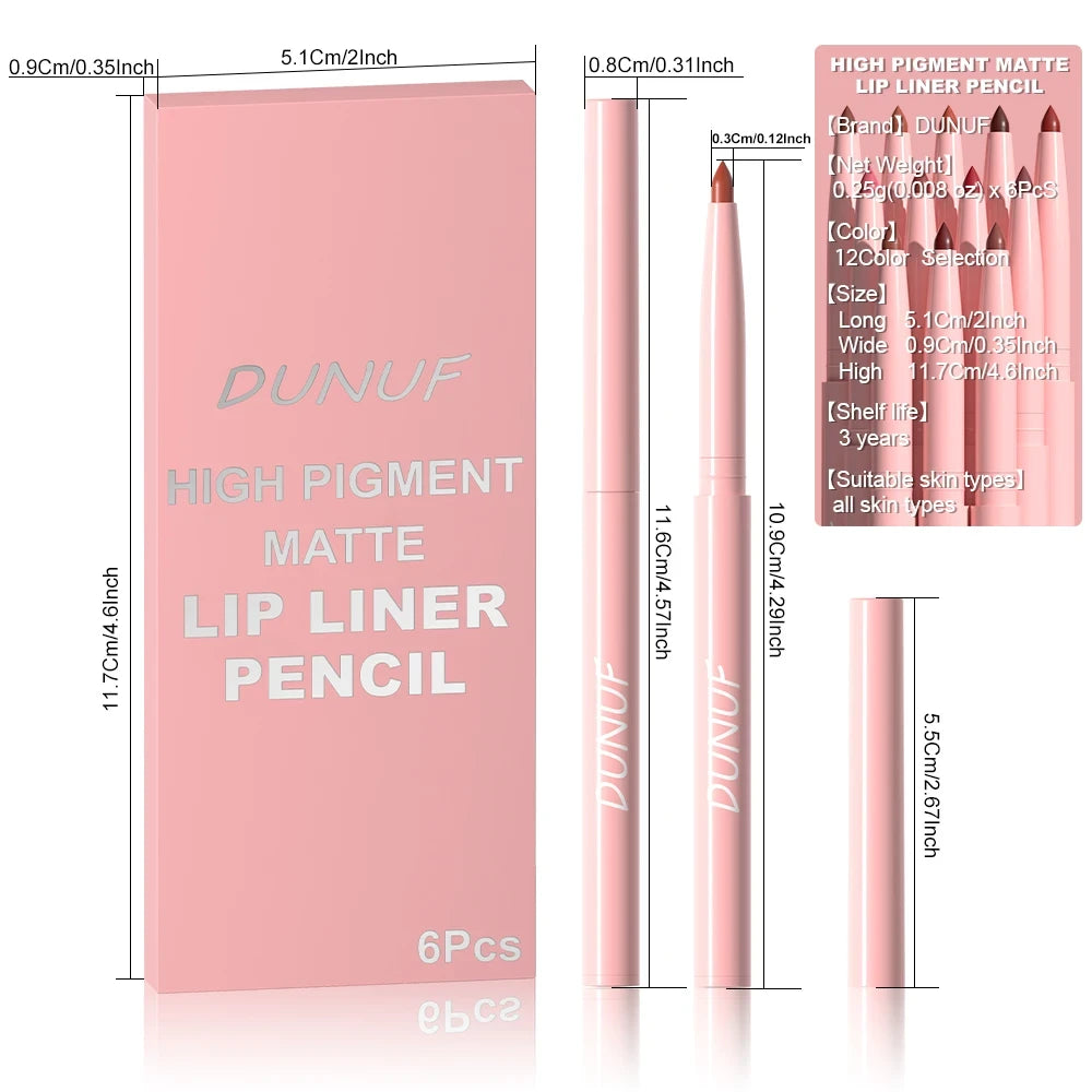 Long-Lasting Waterproof Lip Liner Pen Set