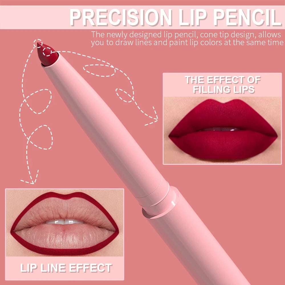 Long-Lasting Waterproof Lip Liner Pen Set