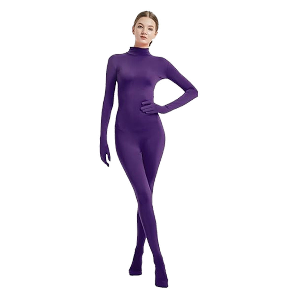 Full Coverage Footed Bodysuit Cosplay Suit Elastic Lycra Zentai One-Piece Dance Halloween Performance Costume