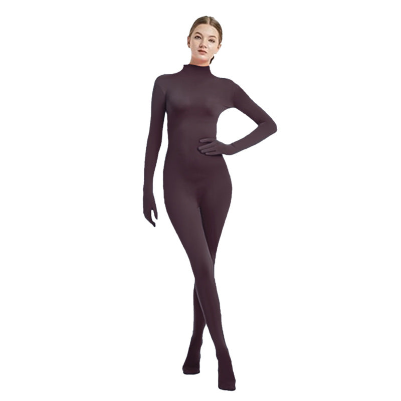 Full Coverage Footed Bodysuit Cosplay Suit Elastic Lycra Zentai One-Piece Dance Halloween Performance Costume