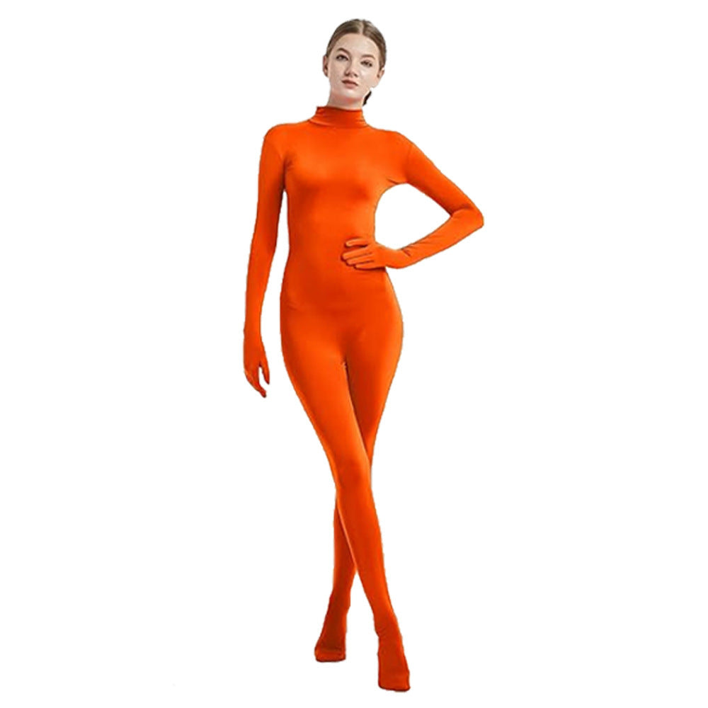 Full Coverage Footed Bodysuit Cosplay Suit Elastic Lycra Zentai One-Piece Dance Halloween Performance Costume