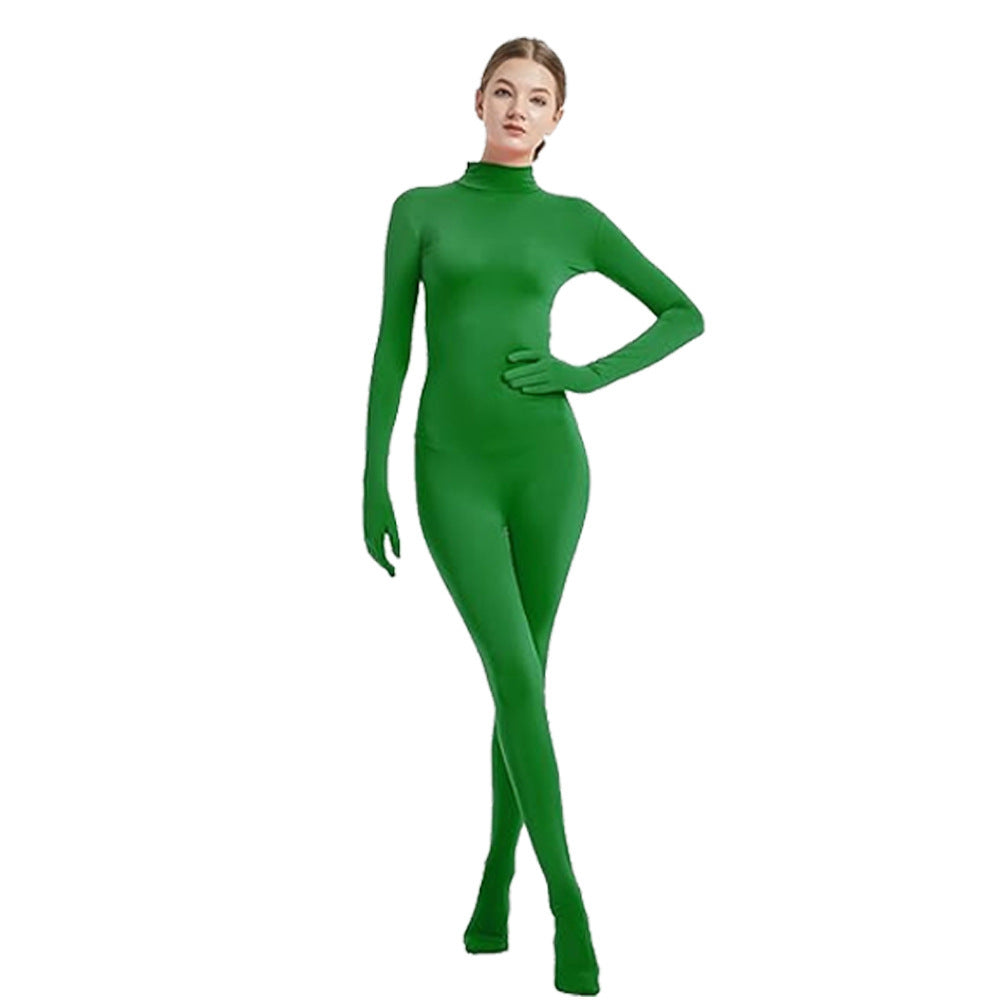 Full Coverage Footed Bodysuit Cosplay Suit Elastic Lycra Zentai One-Piece Dance Halloween Performance Costume