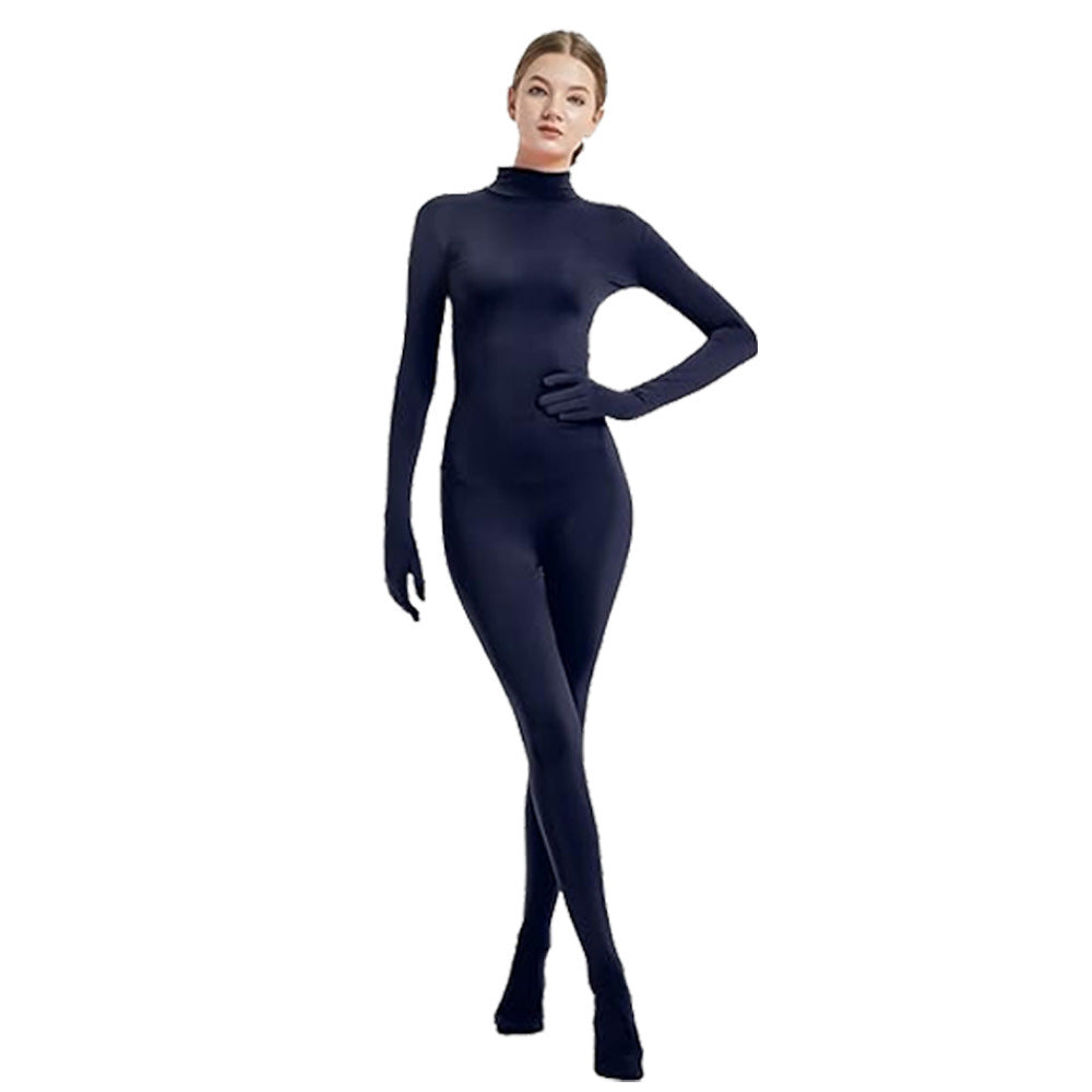 Full Coverage Footed Bodysuit Cosplay Suit Elastic Lycra Zentai One-Piece Dance Halloween Performance Costume