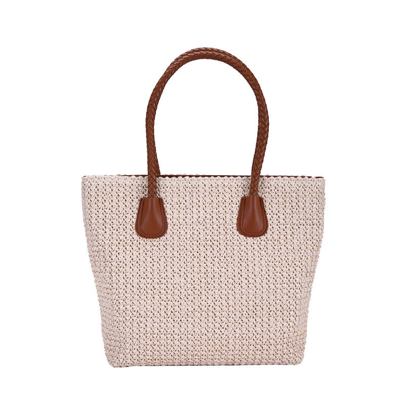 Fashion European and American Style Straw Woven Bag Shoulder Bag Simple Fashion Travel Beach Basket Crossbody Bag