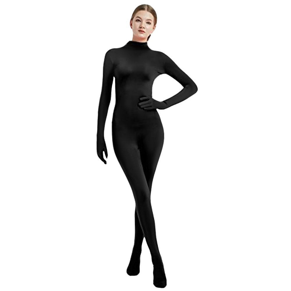 Full Coverage Footed Bodysuit Cosplay Suit Elastic Lycra Zentai One-Piece Dance Halloween Performance Costume