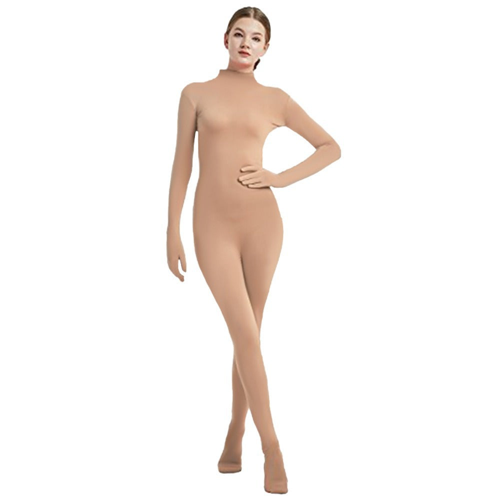 Full Coverage Footed Bodysuit Cosplay Suit Elastic Lycra Zentai One-Piece Dance Halloween Performance Costume