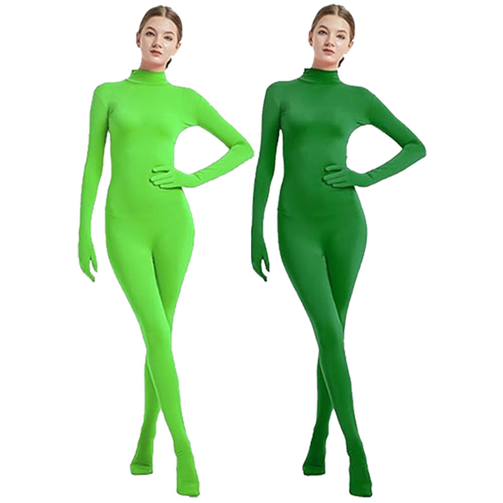 Full Coverage Footed Bodysuit Cosplay Suit Elastic Lycra Zentai One-Piece Dance Halloween Performance Costume