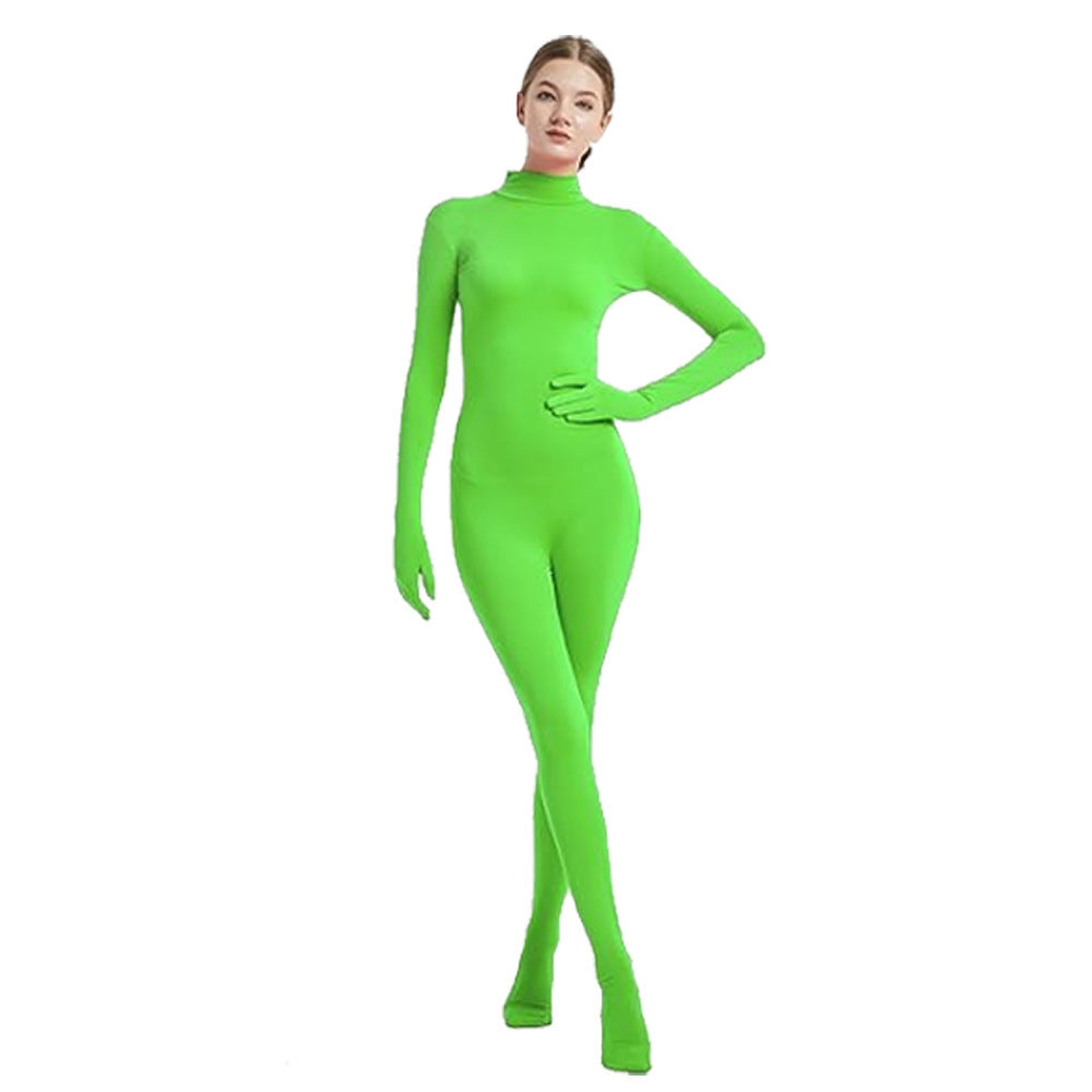 Full Coverage Footed Bodysuit Cosplay Suit Elastic Lycra Zentai One-Piece Dance Halloween Performance Costume