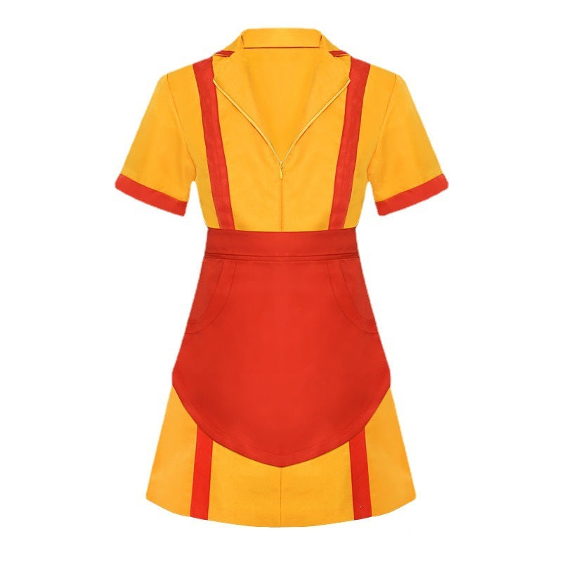 Breakout Sisters Uniform Fast Food Maid Dress Halloween Party Waitress Cosplay Costume