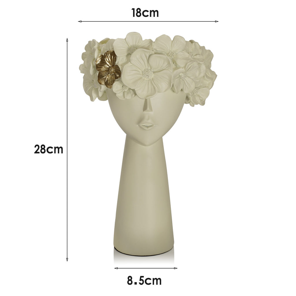 beige flowerpot home resin ornaments