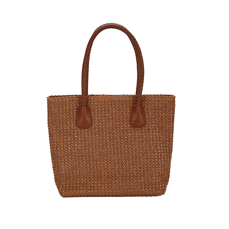 Fashion European and American Style Straw Woven Bag Shoulder Bag Simple Fashion Travel Beach Basket Crossbody Bag