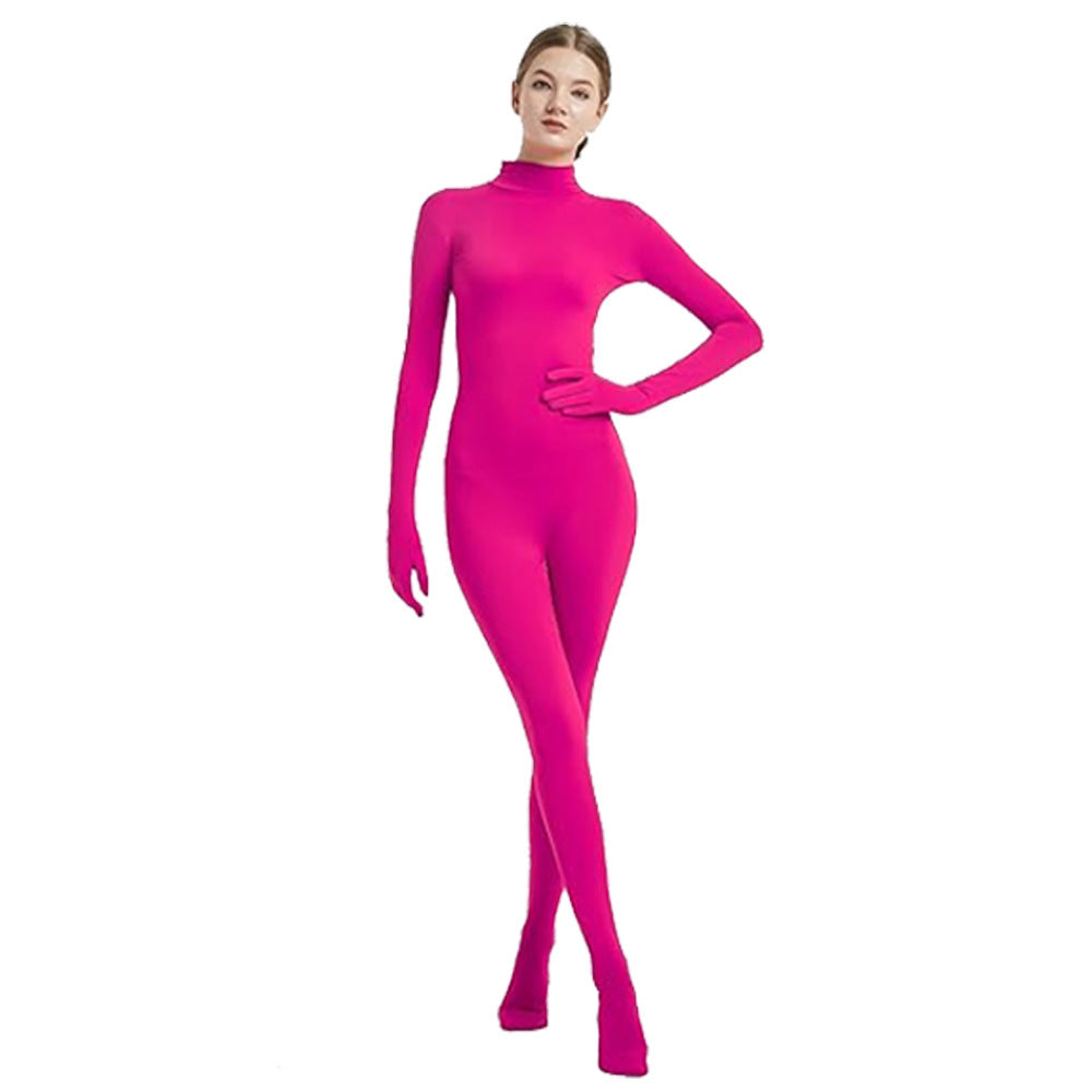 Full Coverage Footed Bodysuit Cosplay Suit Elastic Lycra Zentai One-Piece Dance Halloween Performance Costume